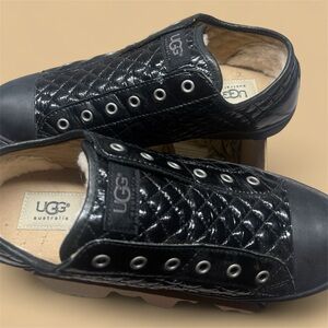 UGG Black Quilted Slip-On Shoes